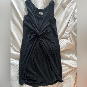 Lou & Grey Black Twist-Front Mini Dress
